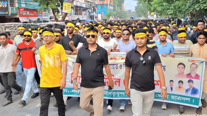 ঝিনাইদহে জেলা ছাত্রদলের পদবঞ্চিত নেতাকর্মীদের বিক্ষোভ