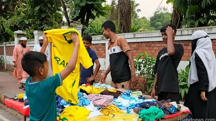 বিশ্বকাপের রঙে রঙিন সিলেট, জার্সি-পতাকায় জমে উঠেছে উৎসব