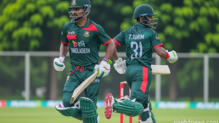 তানজিদ-নাজমুলের ফিফটির পর মোসাদ্দেক-তাওহীদ হাল ধরেছেন