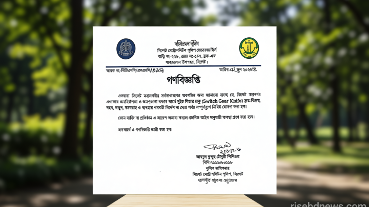 সিলেট নগরীতে অপরাধ বেড়ে যাওয়ায় সুইচ গিয়ার চাকু নিষিদ্ধ