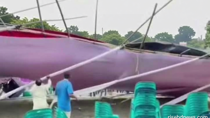 প্রধানমন্ত্রীর সভাস্থলের প্যান্ডেল ভেঙে পড়লো