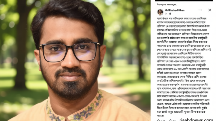 জামায়াতের এমপিদের রাজনৈতিক প্রশিক্ষণ নেওয়ার পরামর্শ রাশেদ খাঁনের