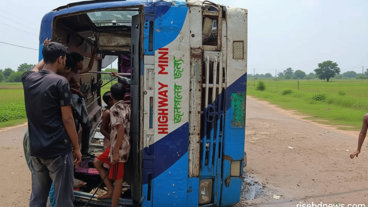 এমসি বাজার ইউটার্ন যেন ‘দুর্ঘটনার ফাঁদ’, ত্রিমুখী সংঘর্ষে আহত ৫