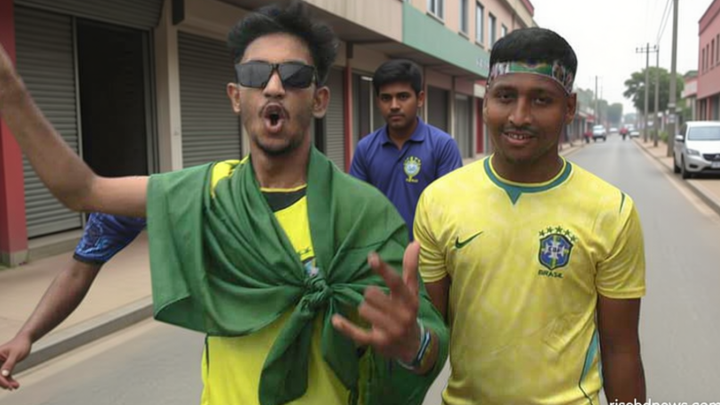 লালমনিরহাটে ব্রাজিল দলের সমর্থকদের আনন্দ মিছিল