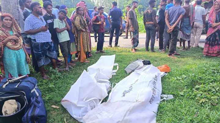 স্বামীর মরদেহ নিয়ে ফেরার পথে সড়কে প্রাণ গেল নারীসহ ২ জনের