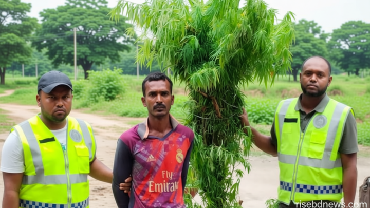 বেগুন খেতে গাঁজাগাছ, শেষ রক্ষা হলো না যুবকের