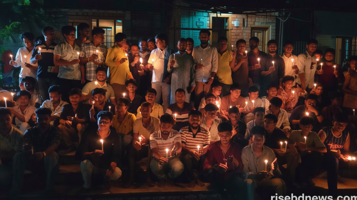 গণঅভ্যুত্থানের শহীদদের স্মরণে মোমবাতি প্রজ্বলন