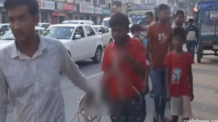 চুরির অভিযোগে যুবককে দড়িতে বেঁধে ঘোরানো হলো, ভিডিও ভাইরাল