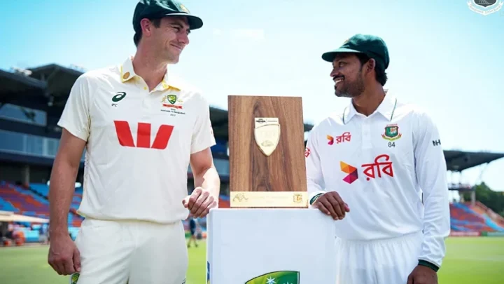 ট্রফি উন্মোচনে শান্ত-কামিন্স, বৃহস্পতিবার শুরু মাঠের লড়াই